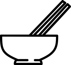 Bowl With Chopsticks Silhouette Svg Vector, Free Vectors File